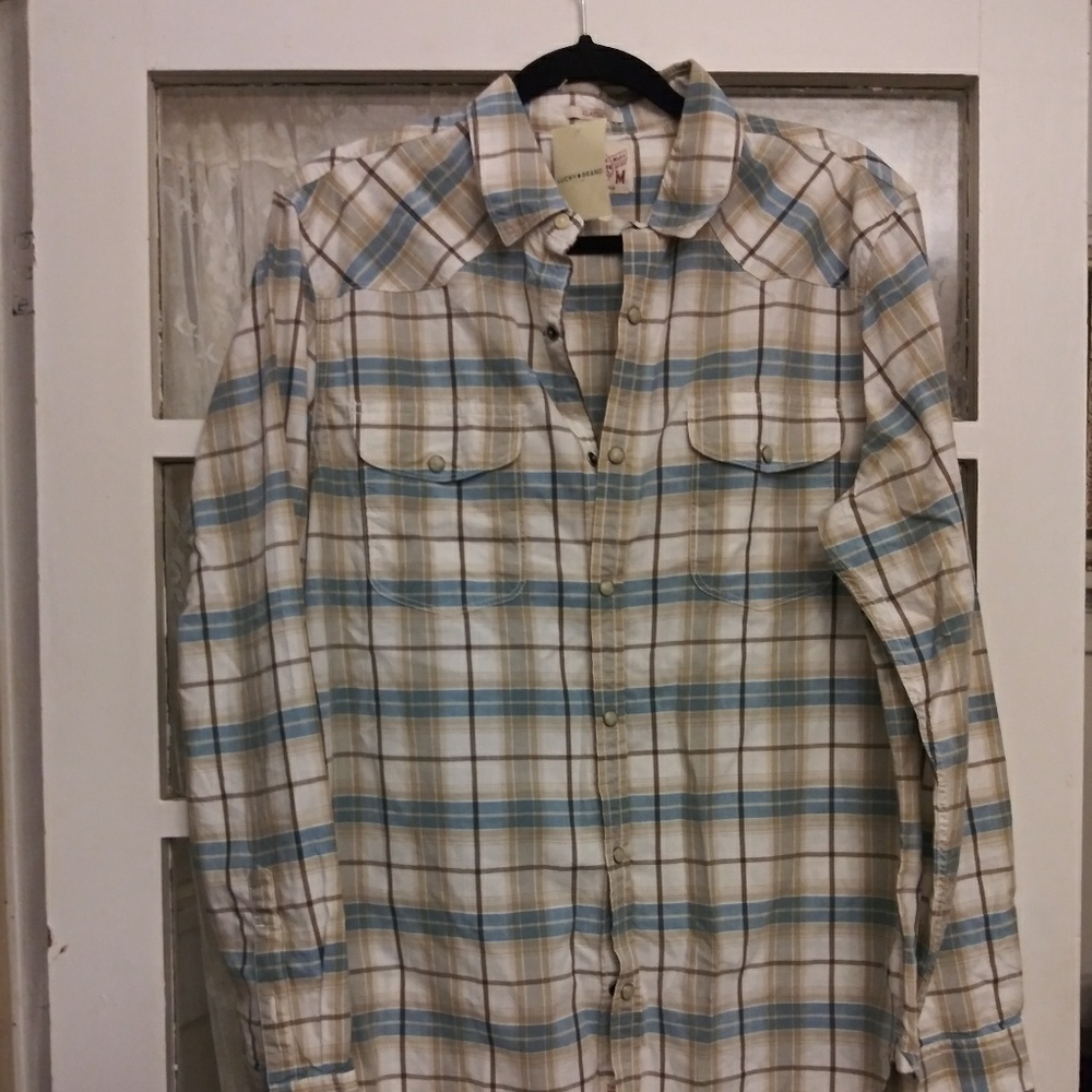 Lucky brand Jeans plaid western shirt M